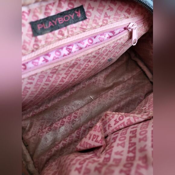 Vintage 90s Playboy Black White Gold Mini Tote Bag 9 x 7 - Picture 10 of 16